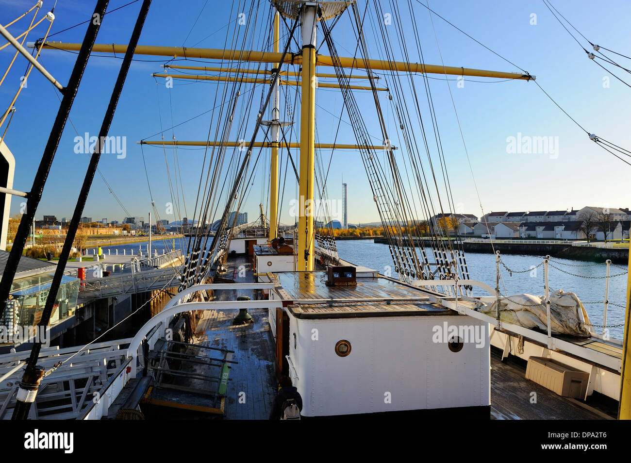 On board tall ship SV Glenlee berthed at new Riverside Museum of