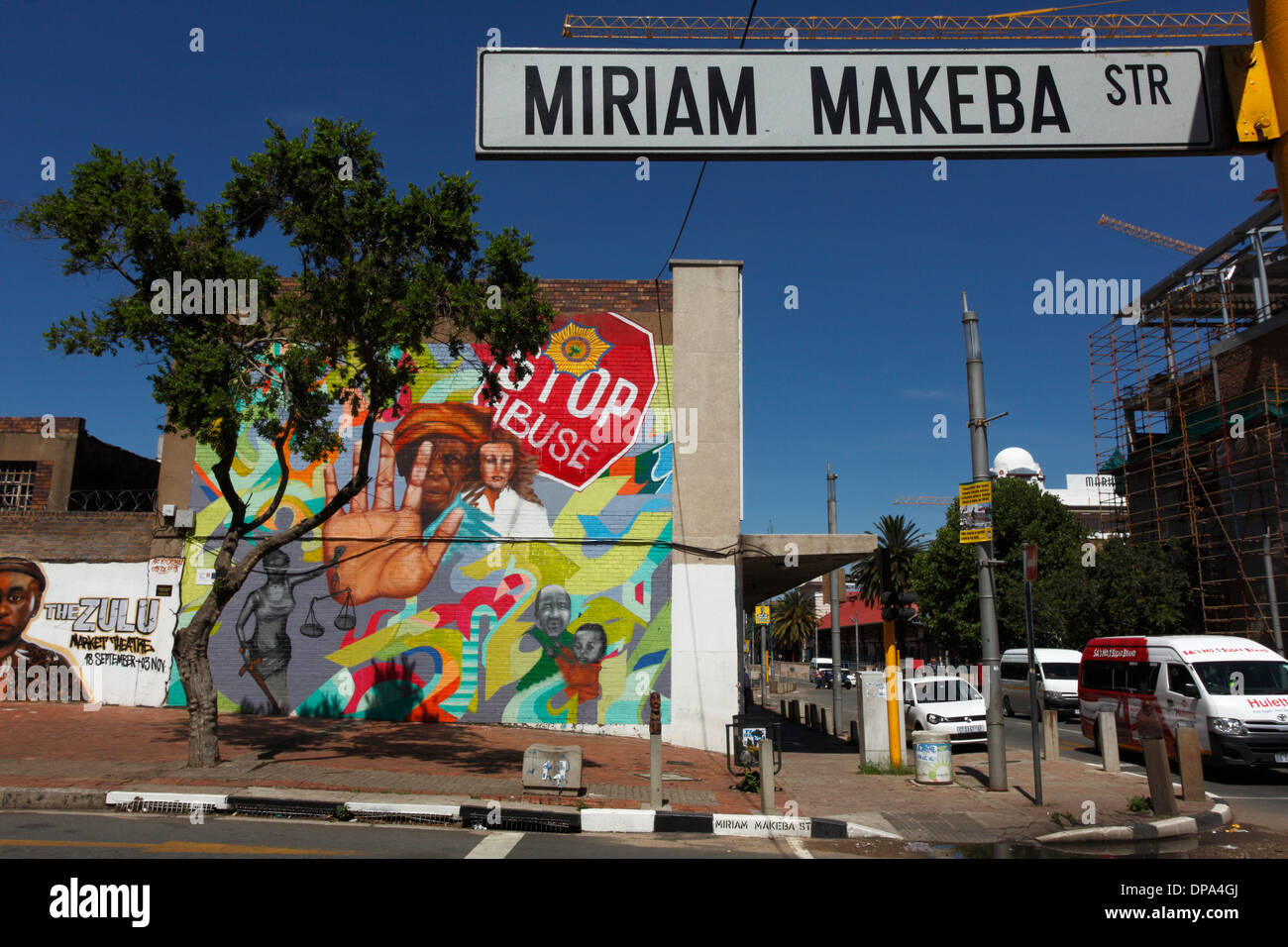 Miriam Makeba Street art in Newtown in central Johannesburg South Africa. Stock Photo