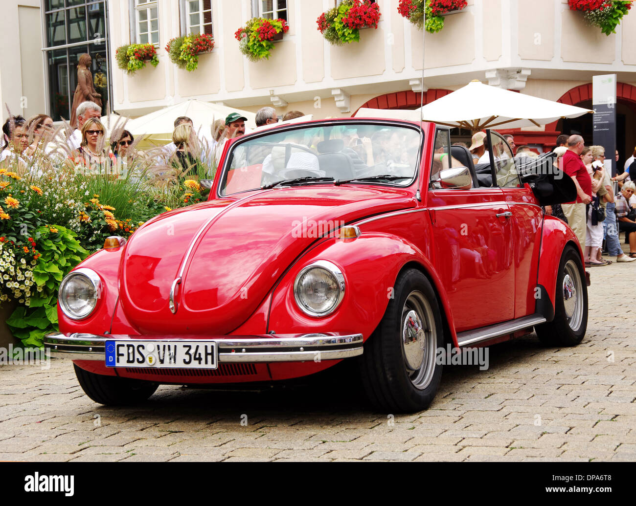 A restored Volkswagen Beetle at Nagold, Germany. Stock Photo