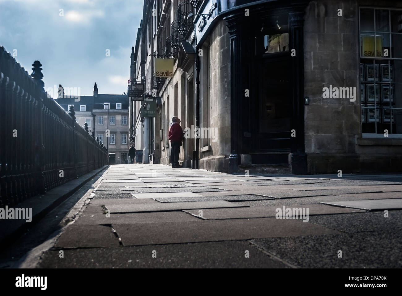 Bath City, Somerset. View down Street with Gay Street at the end