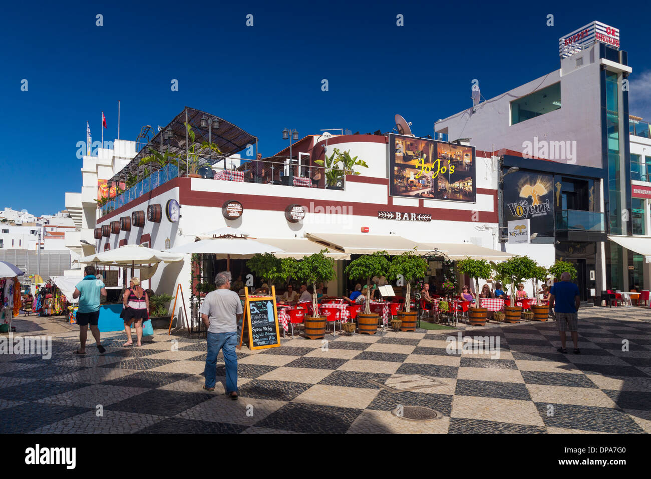 Restaurants in Albufeira, Algarve, Portugal Stock Photo