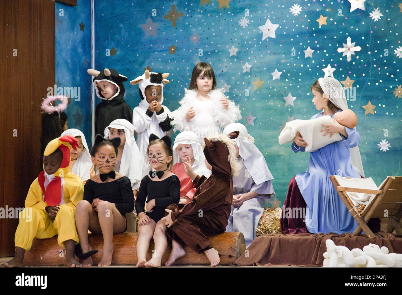 Young School Nativity Play in Cape Town - South Africa Stock Photo