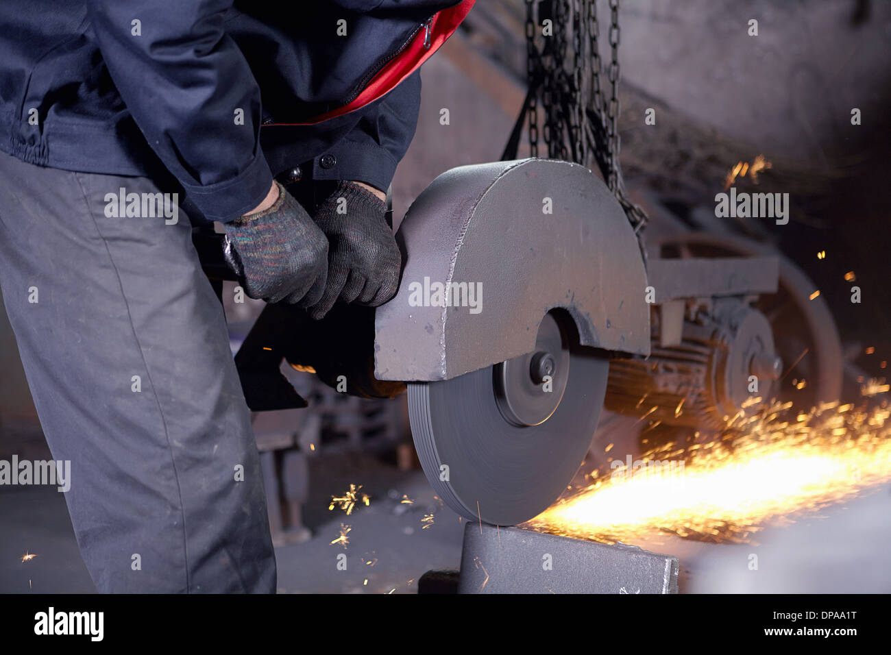 Working in cast iron foundry Stock Photo Alamy