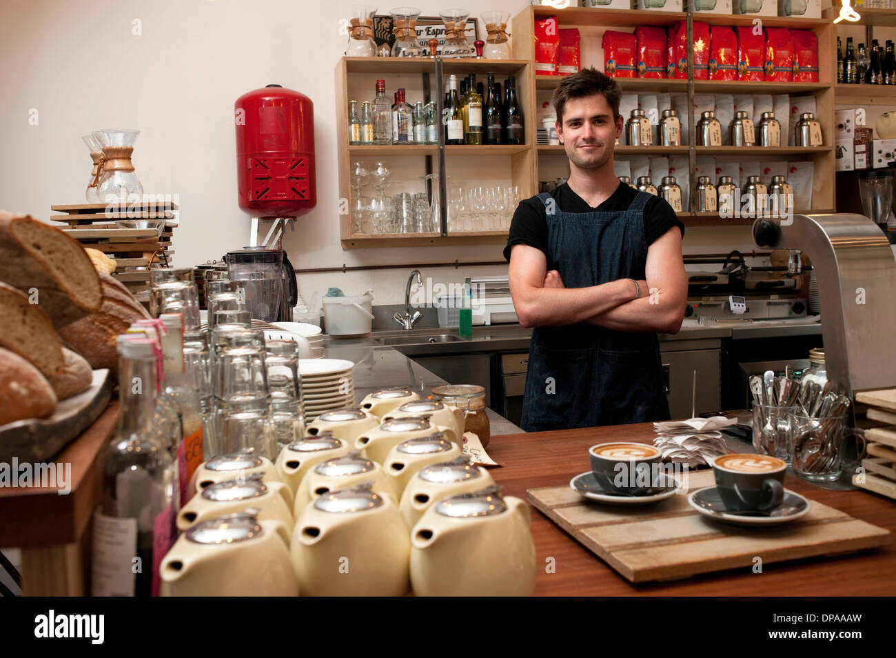 Woman Behind The Counter Of Sandwich Bar Looking To Camera Stock Photo,  Picture and Royalty Free Image. Image 71213517.