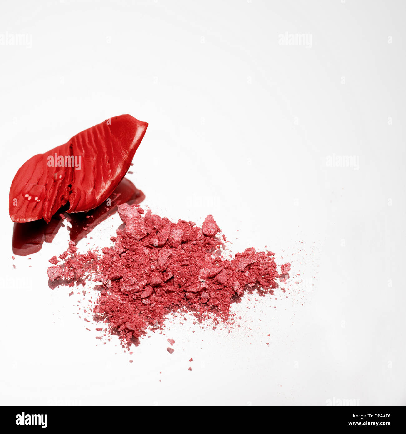 Red make up crumbled Stock Photo