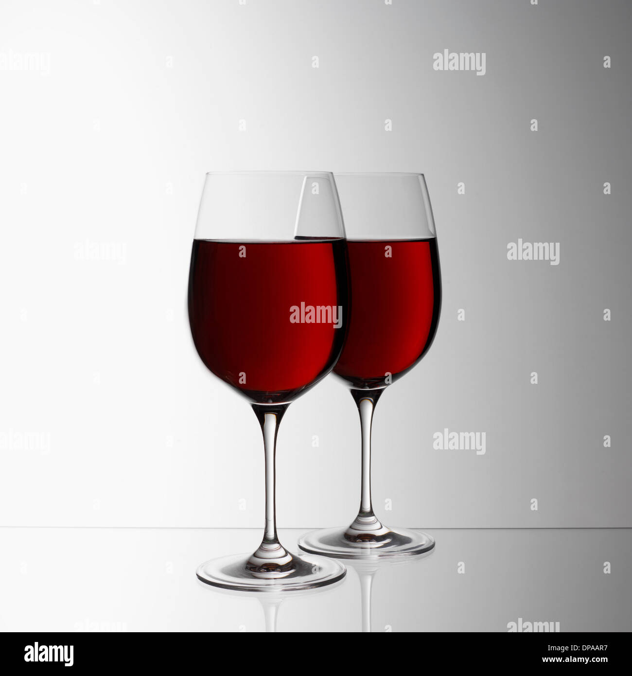 Two glasses of red wine Stock Photo