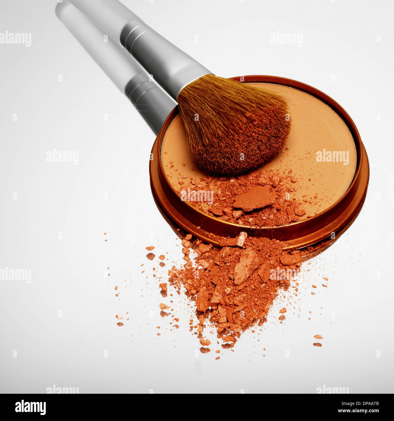 Blusher with make up brush Stock Photo Alamy