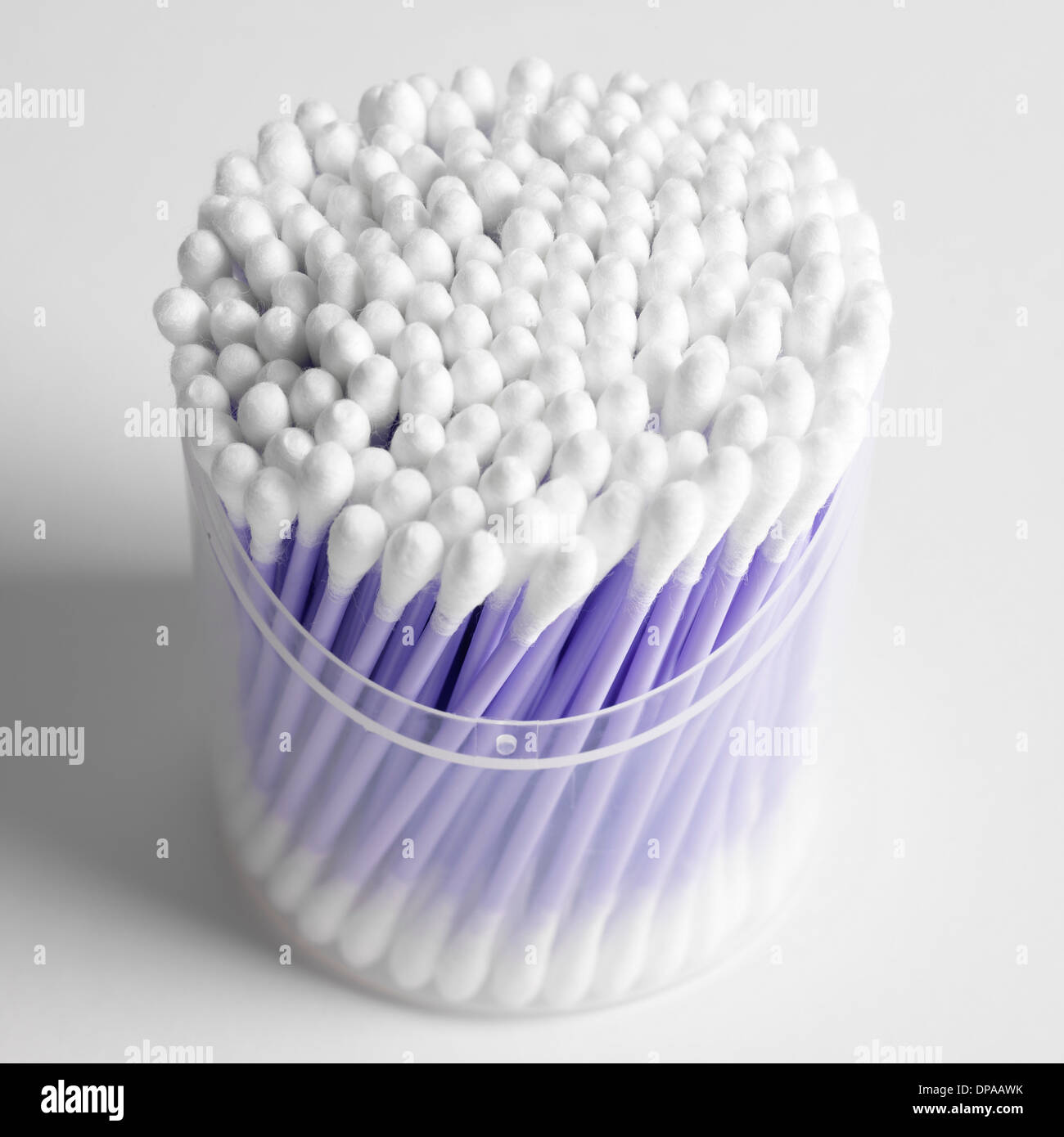 Tub of cotton buds Stock Photo Alamy