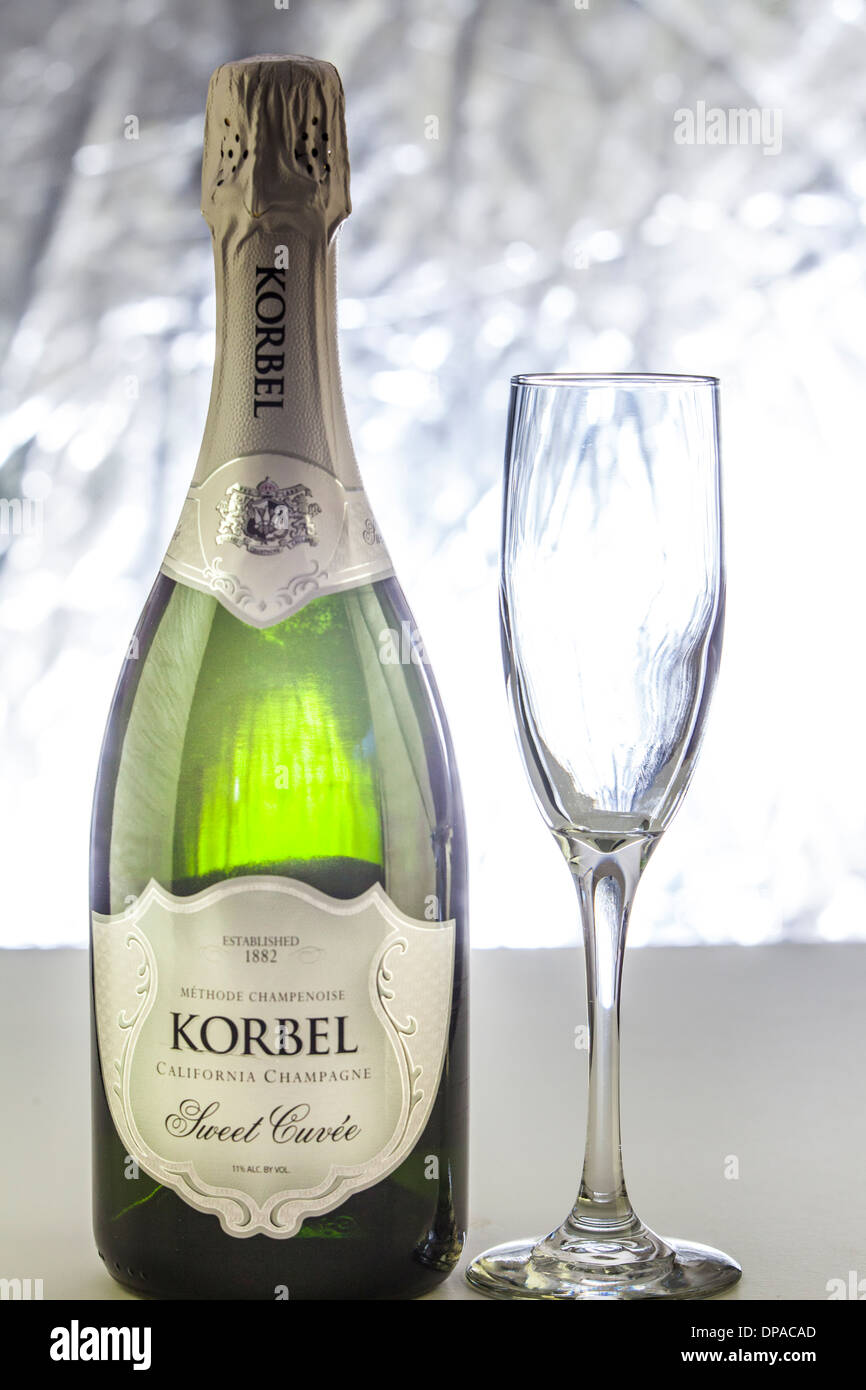 A bottle of Korbel Sweet Cuvee Champagne Stock Photo Alamy