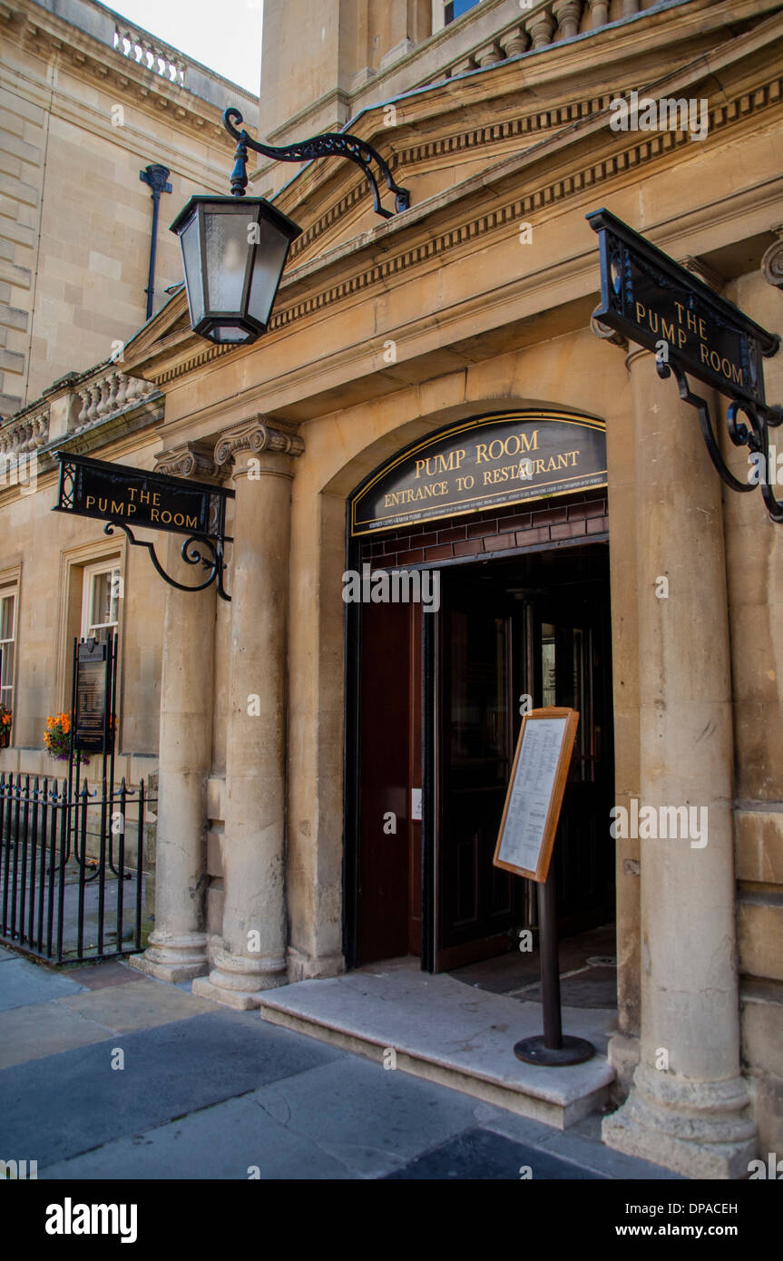 the entrance to the pump house, bath,city,somerset Stock Photo