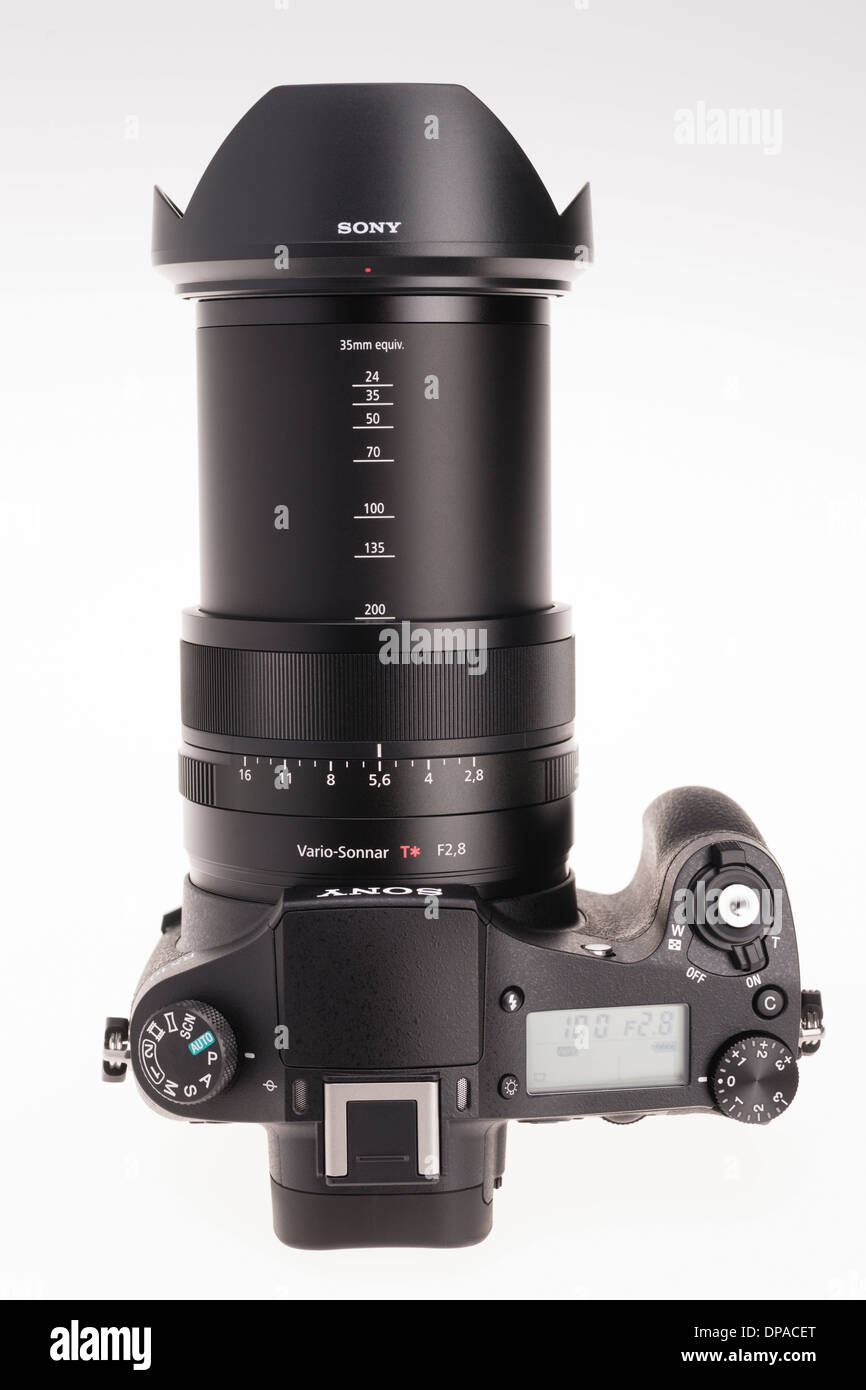 Digital photography equipment - Sony Cyber-shot RX10 fast zoom stil and  movie camera Stock Photo - Alamy