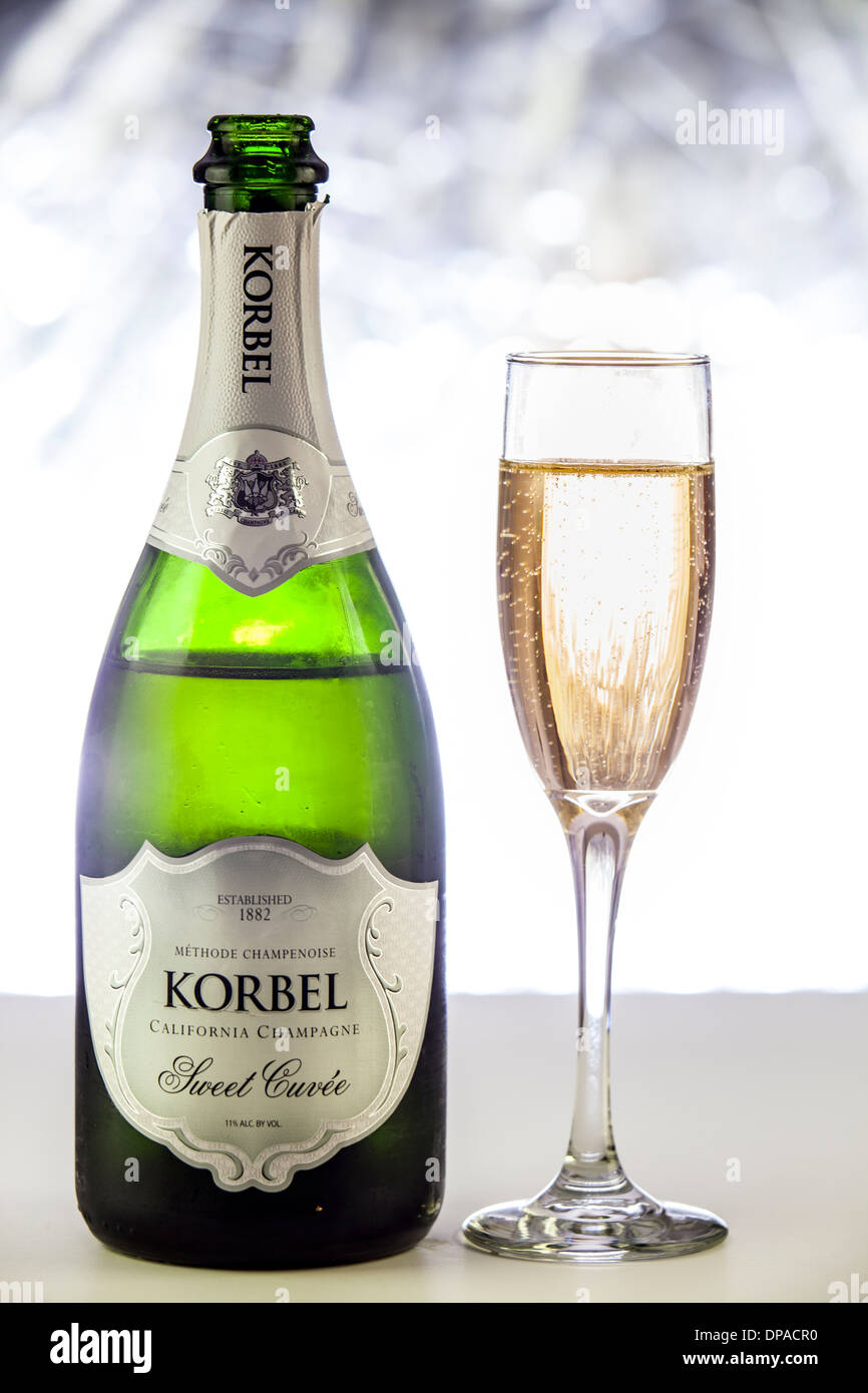 A bottle of Korbel Sweet Cuvee Champagne Stock Photo Alamy