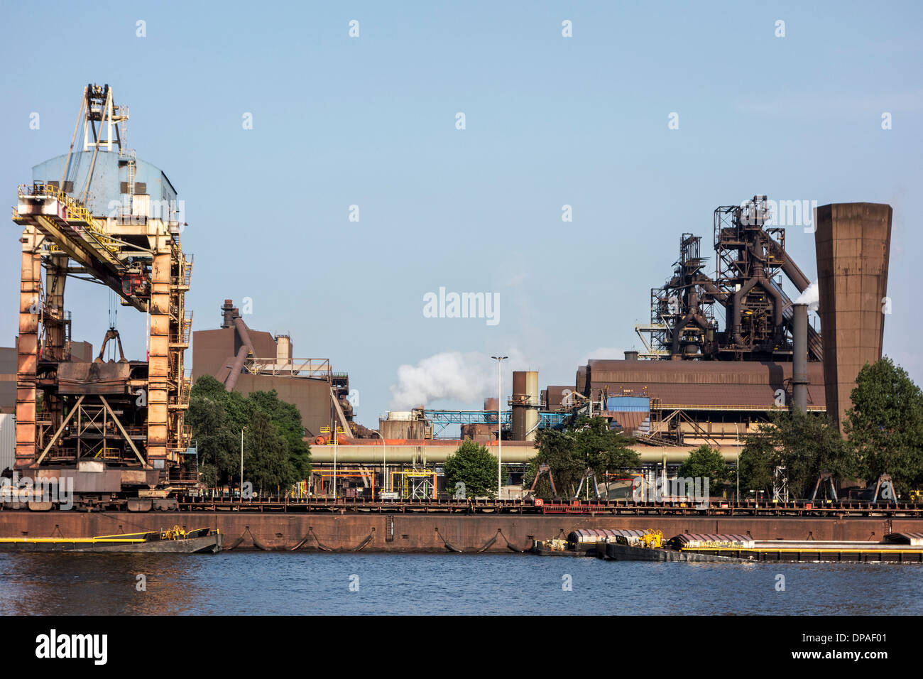 Steelworks of ArcelorMittal Gent, world's largest steel producer, port