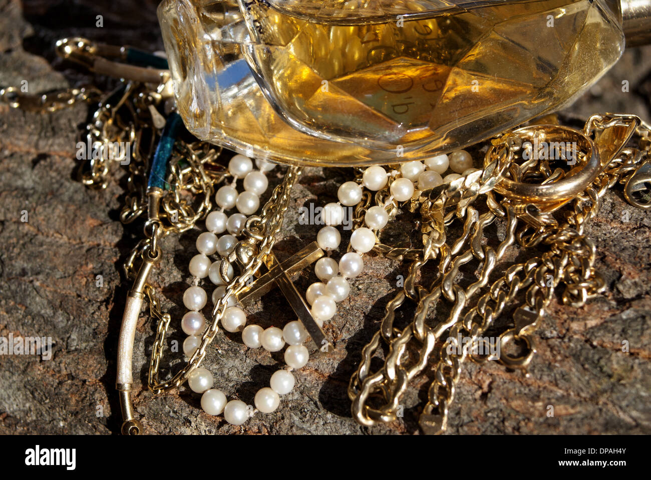 perfume and jewerly Stock Photo