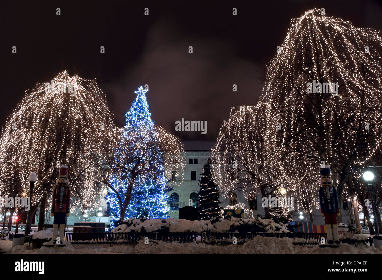 rice park holiday lights on trees in downtown saint paul minnesota Stock Photo Alamy