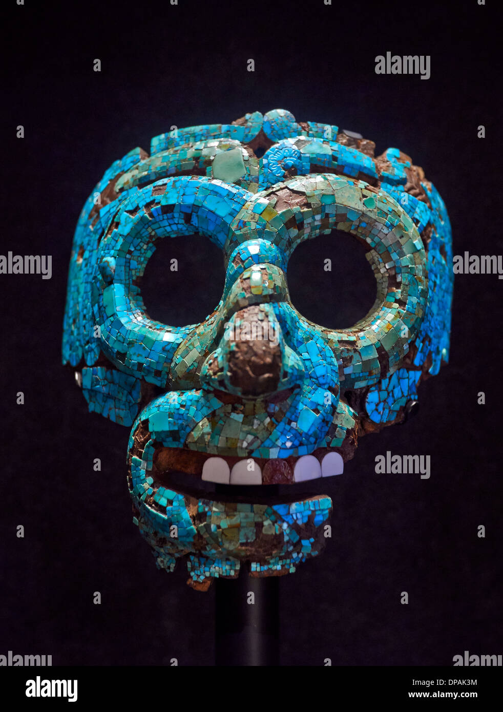 Mosaic mask of Quetzalcoatl. Mexica/Mixtec, 15th-16th century AD From Mexico Stock Photo