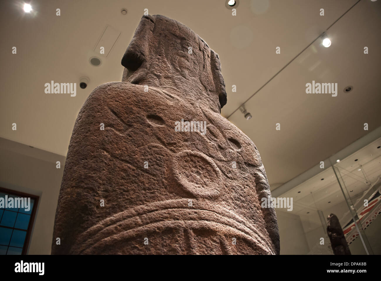 Easter Island Heads. Moai, are monolithic human figures carved by the Rapa Nui people Stock