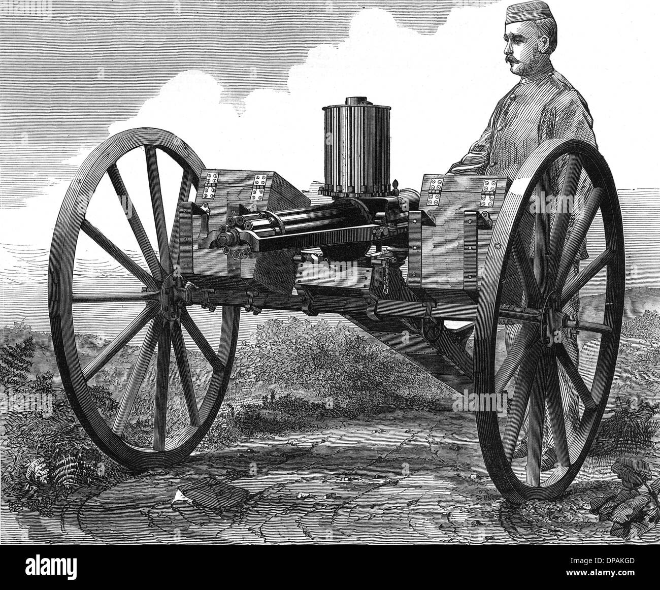 GATLING GUN//ILN/1872 Stock Photo