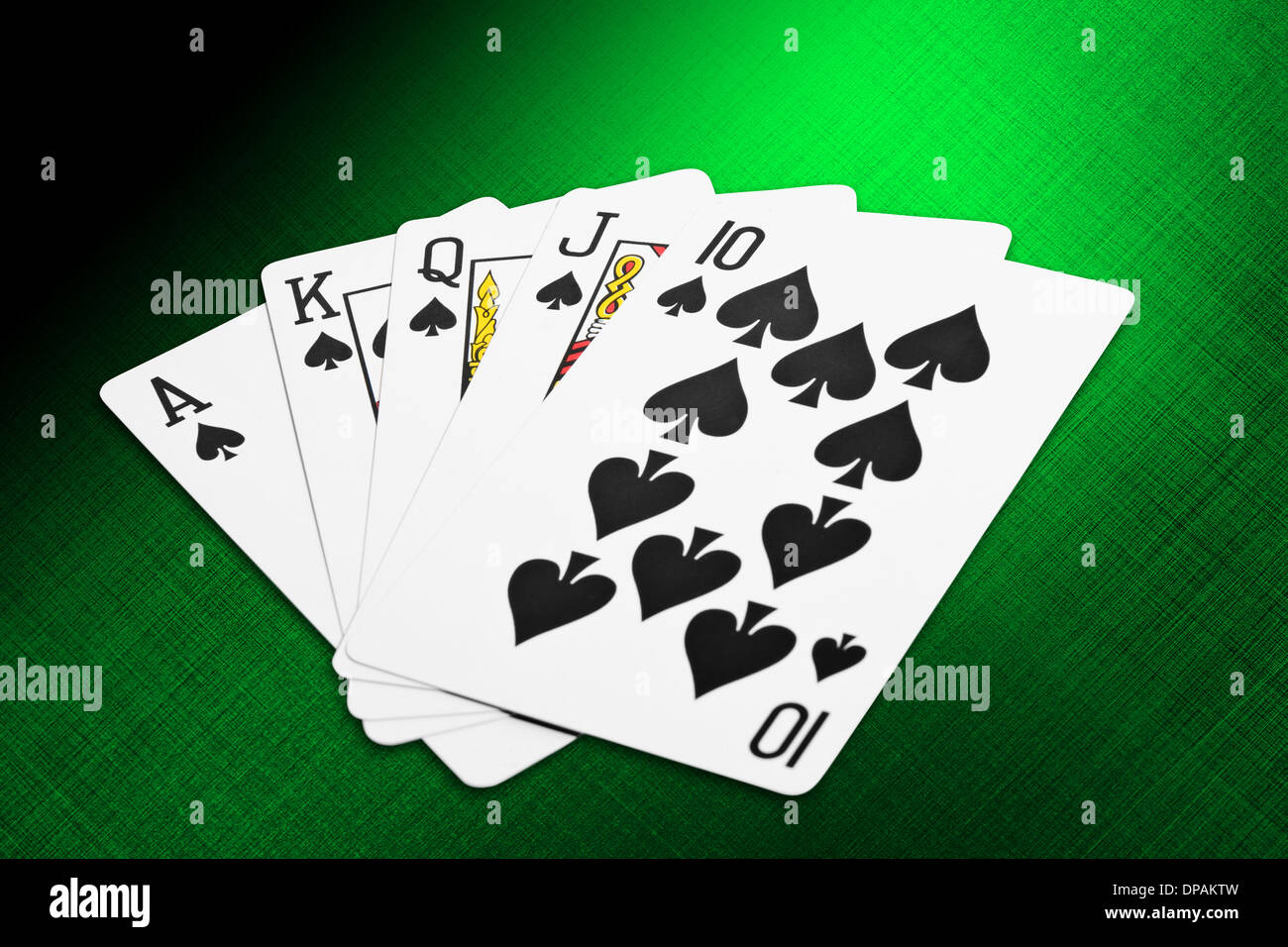 Spade Royal Flush cards from a deck of playing cards Stock Photo Alamy