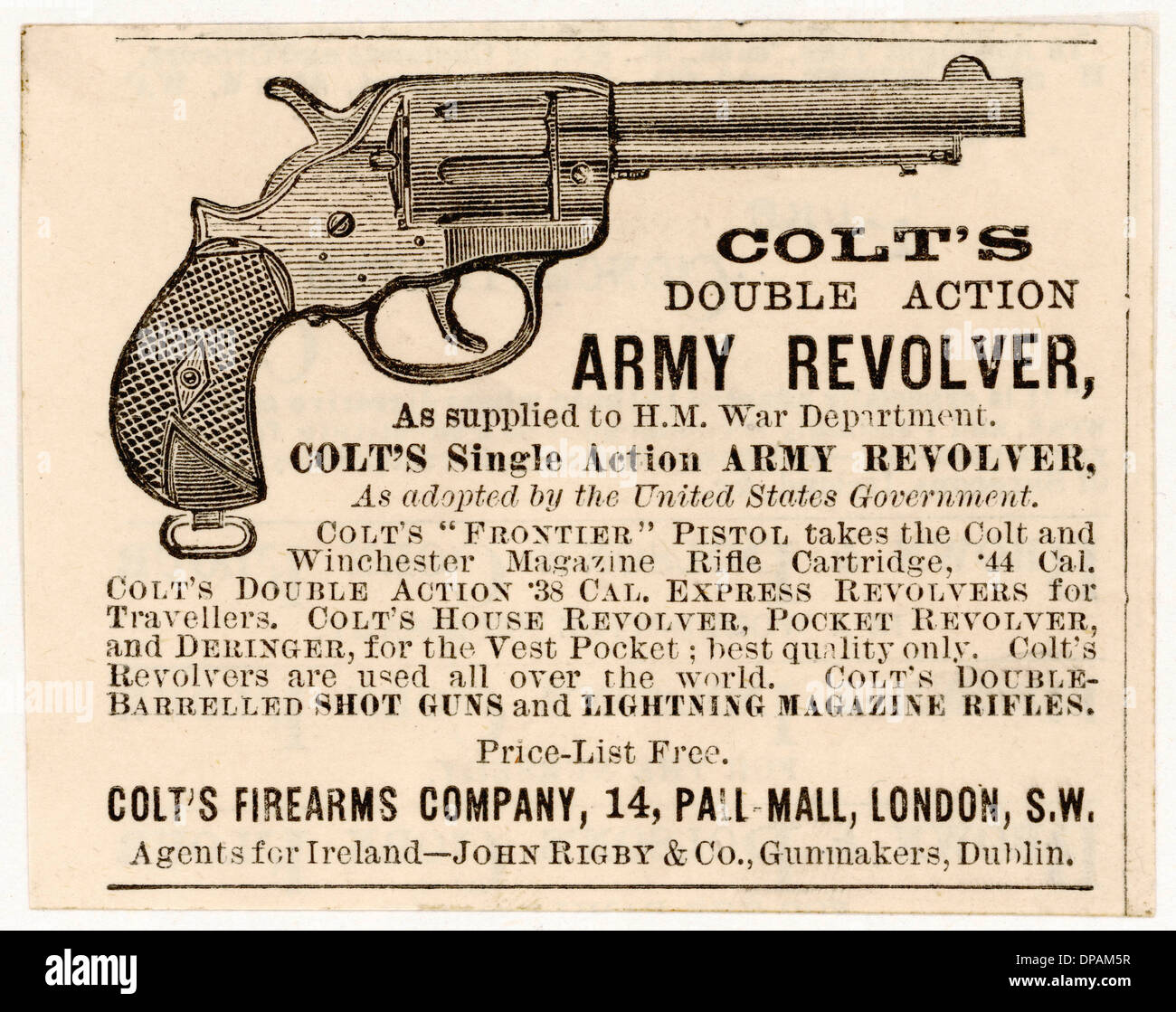 COLT REVOLVER 1886 Stock Photo