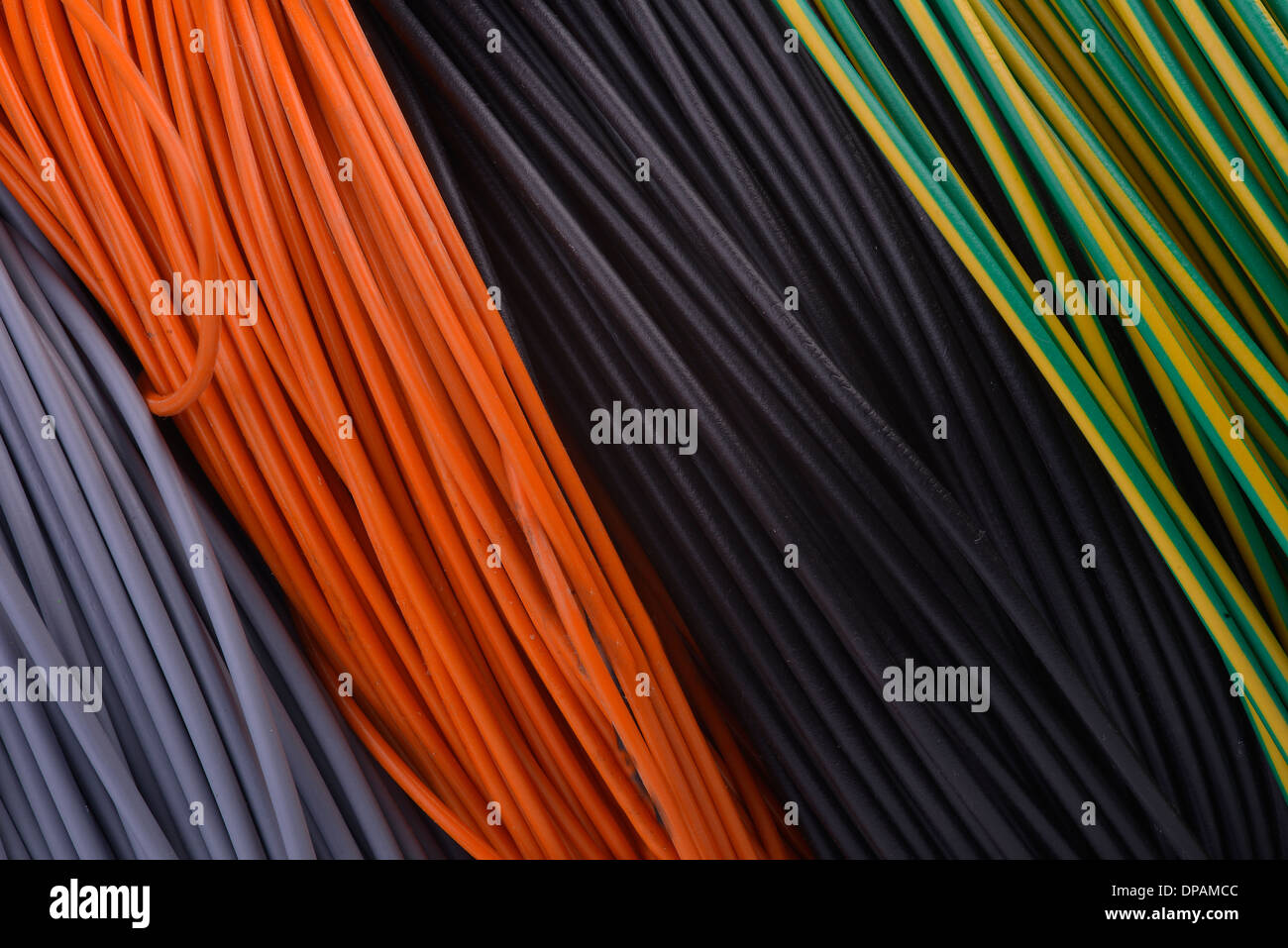 coloured electric wires Stock Photo