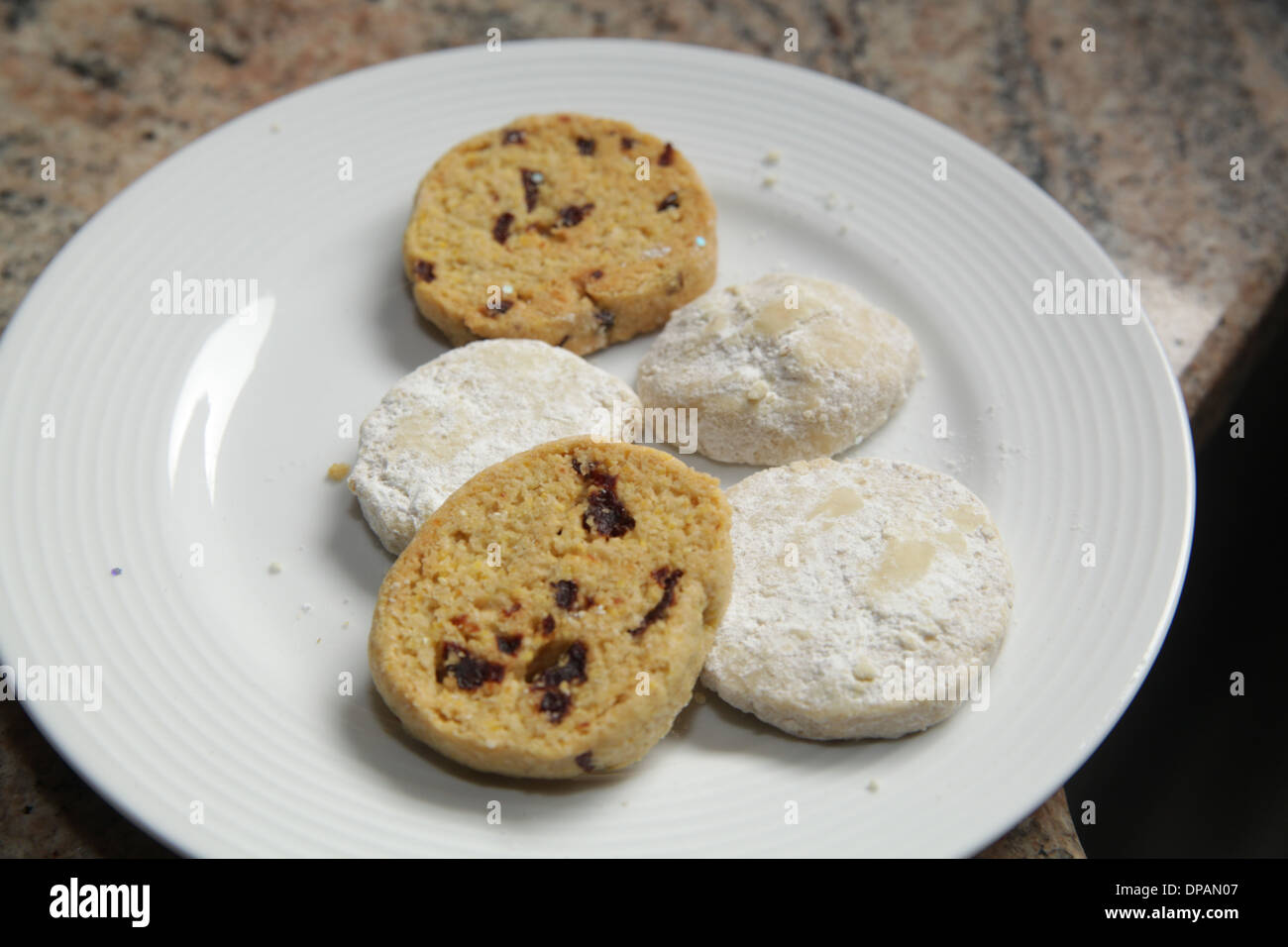 plate of sugar cookies Stock Photo