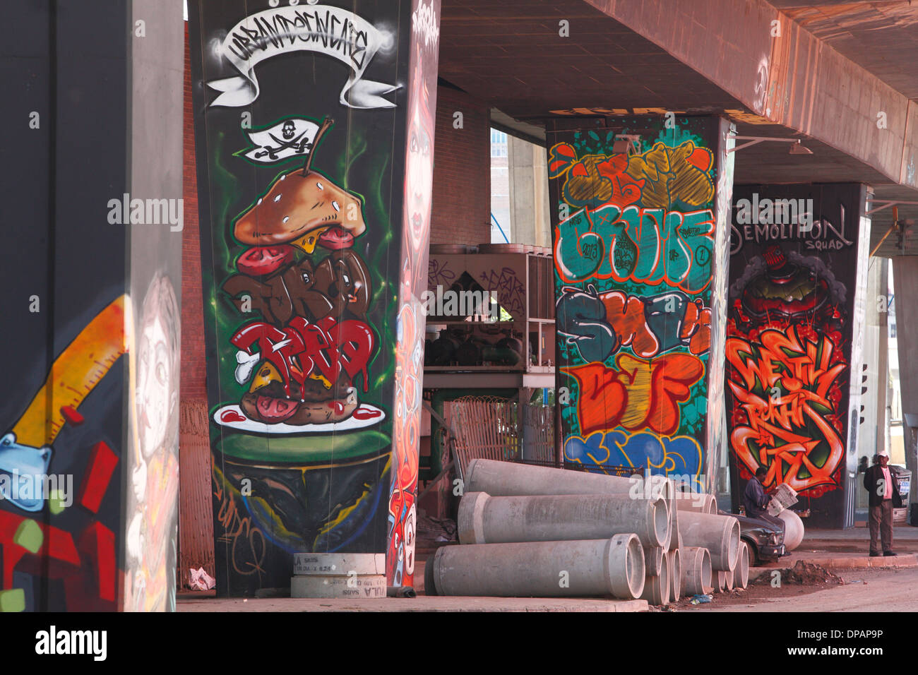 Street art in Newtown in central Johannesburg South Africa Stock Photo