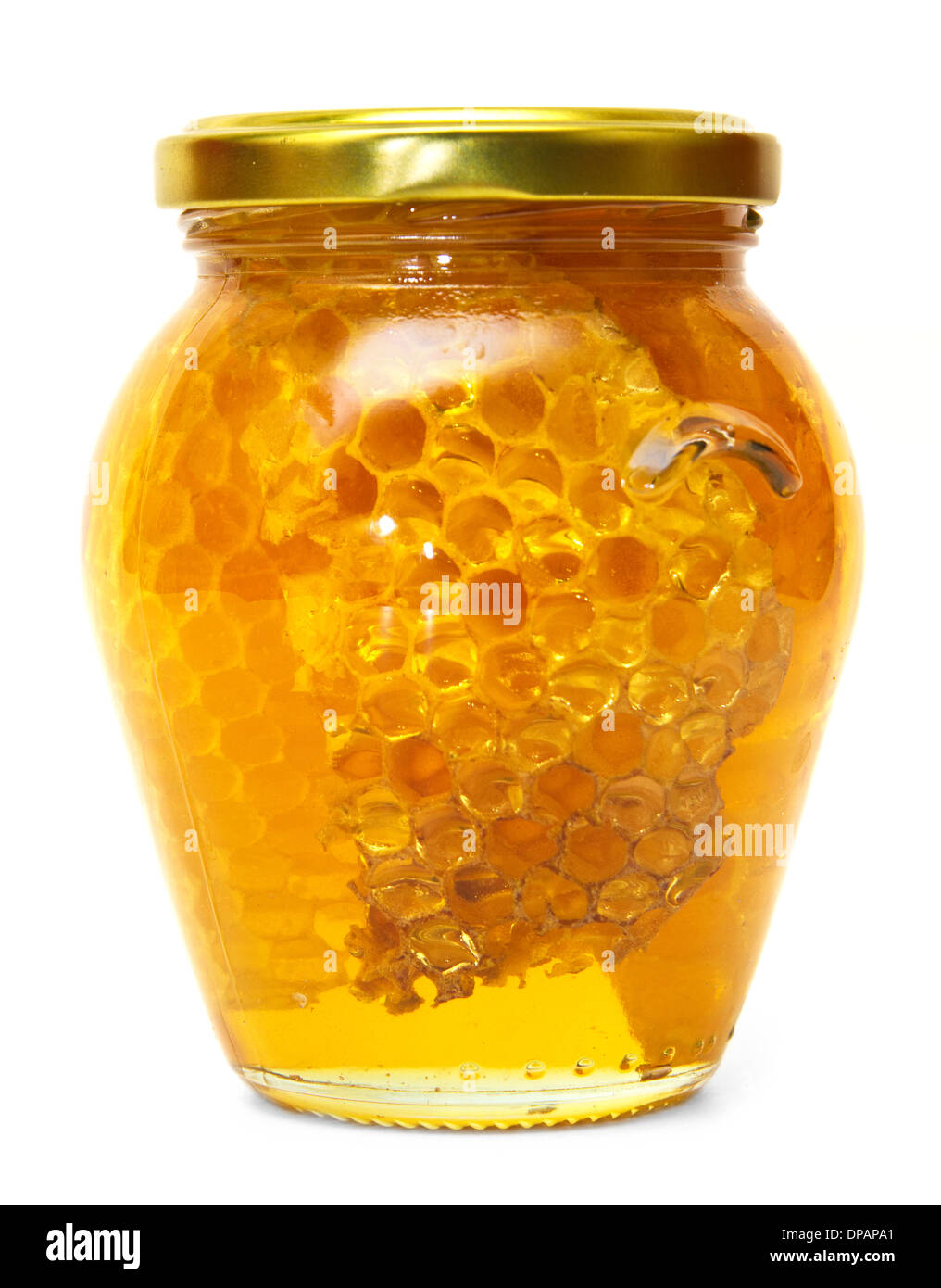 Honey jars isolated on white Stock Photo Alamy
