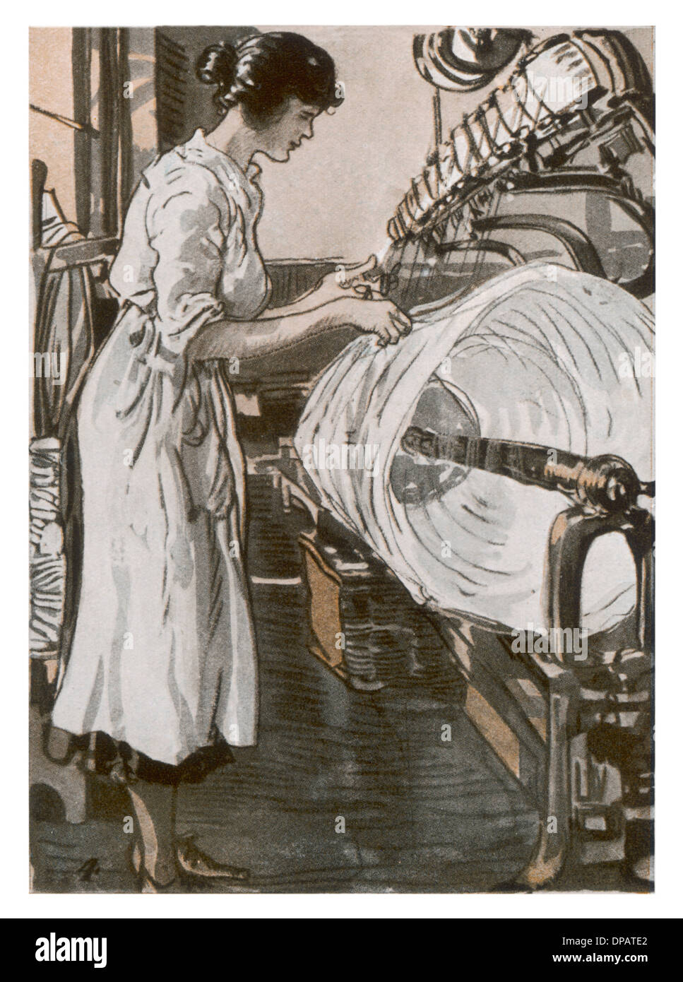 WOMEN REELING THREAD Stock Photo - Alamy