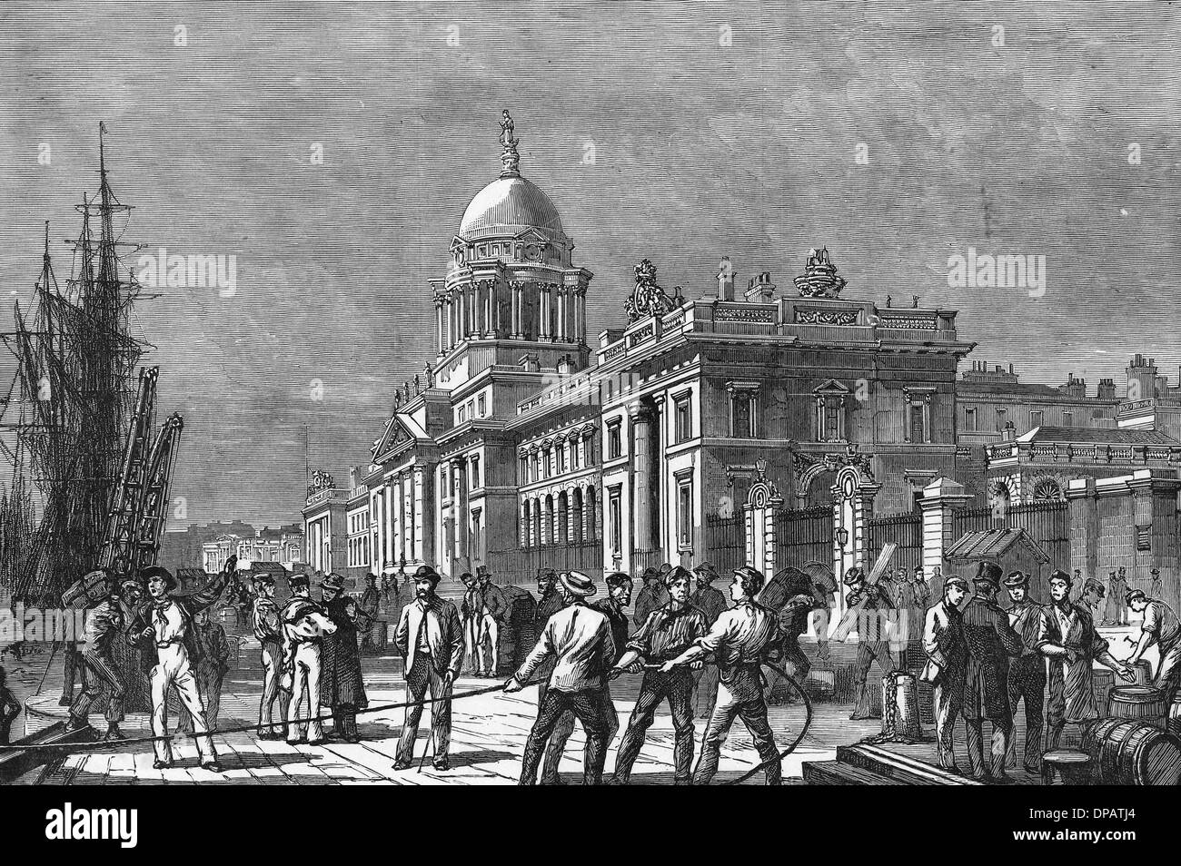 Custom House, Dublin 1878 Stock Photo