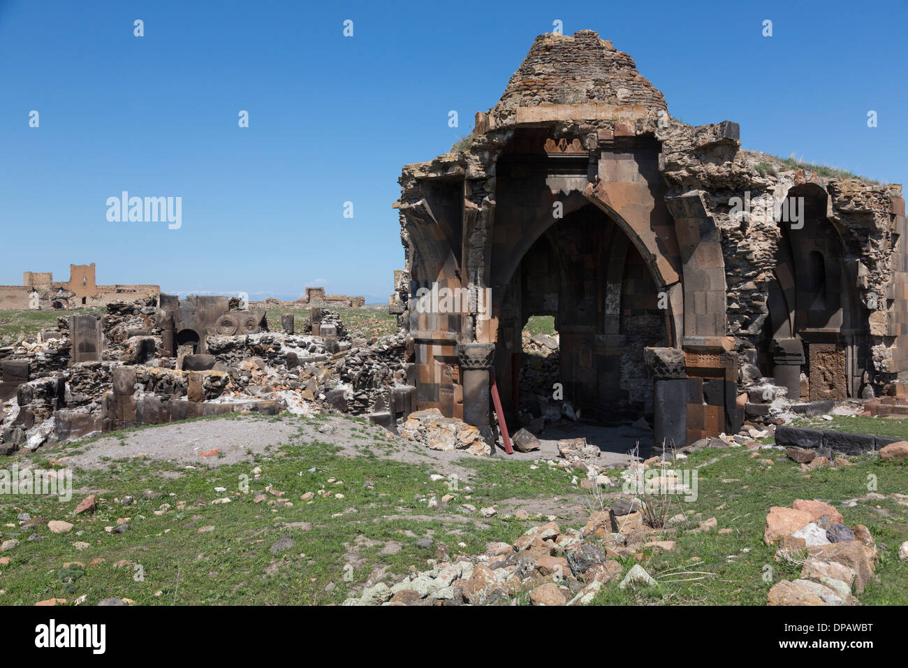 narthex of the church of the Holy Apostles, Ani, Turkey Stock Photo