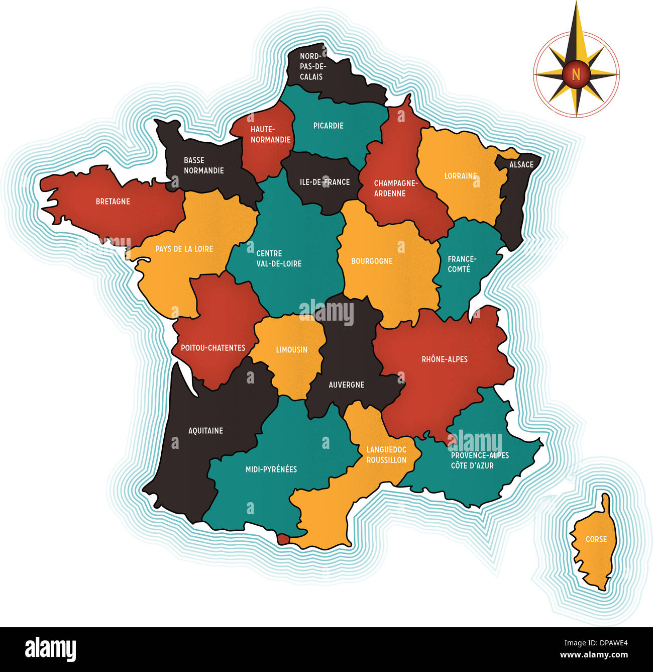 A map of France on a white background Stock Photo Alamy