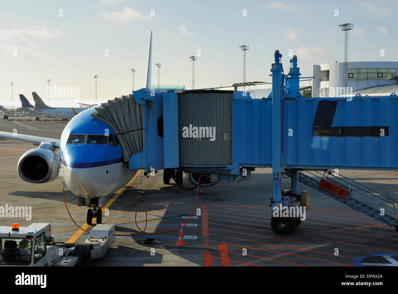 Airplanes loading on airport Stock Photo