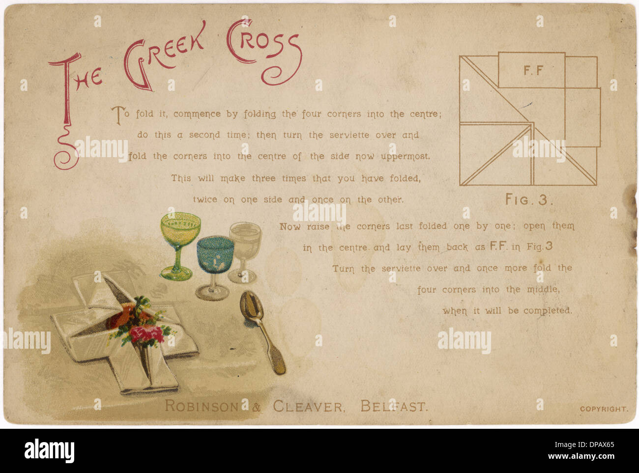 HOW TO FOLD SERVIETTES Stock Photo Alamy