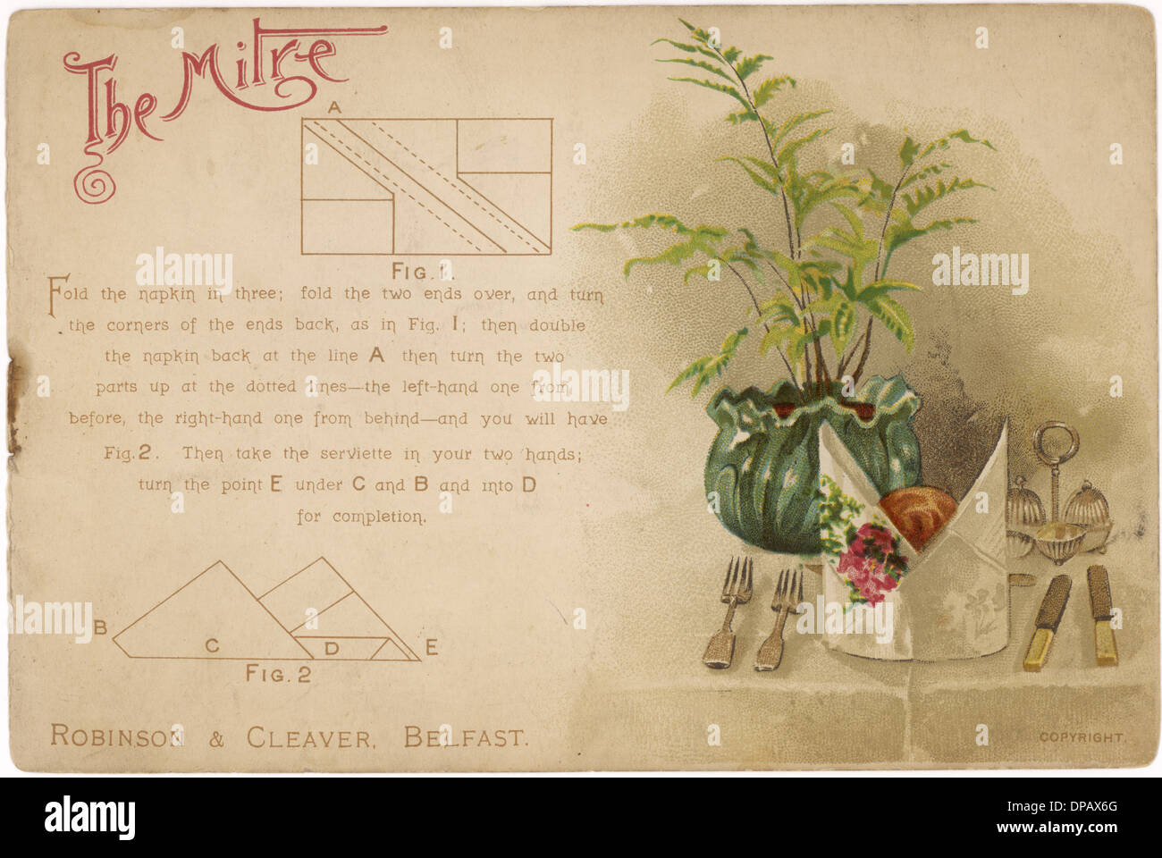 HOW TO FOLD SERVIETTES Stock Photo Alamy