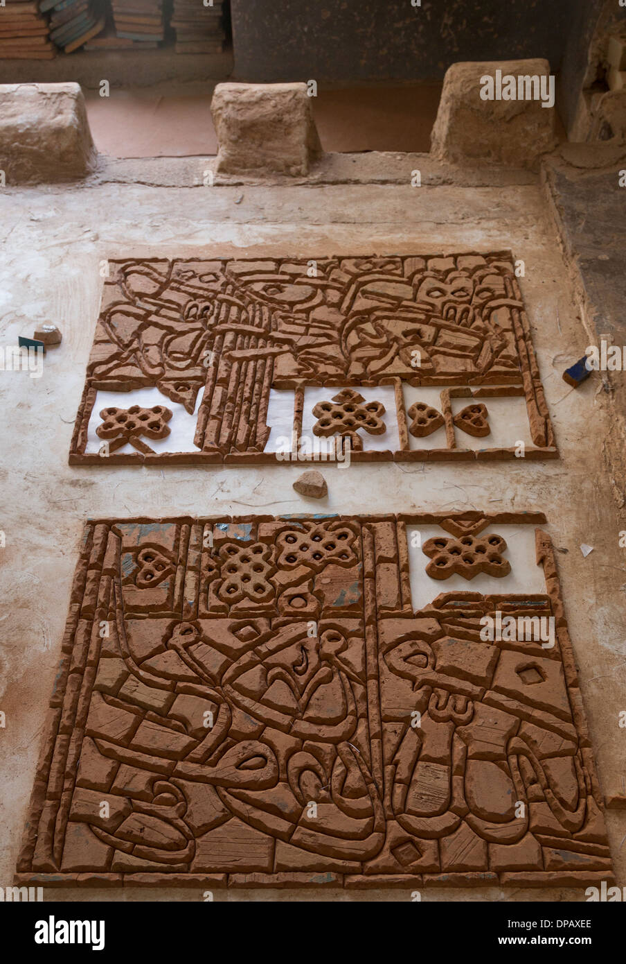 tile workshop of Friday Mosque, Herat, Afghanistan Stock Photo