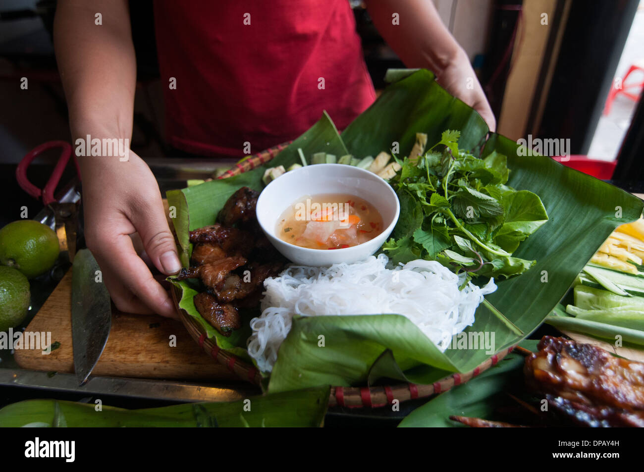 Bun Cha is one of Hanoi's most popular Vietnamese dishes Stock Photo