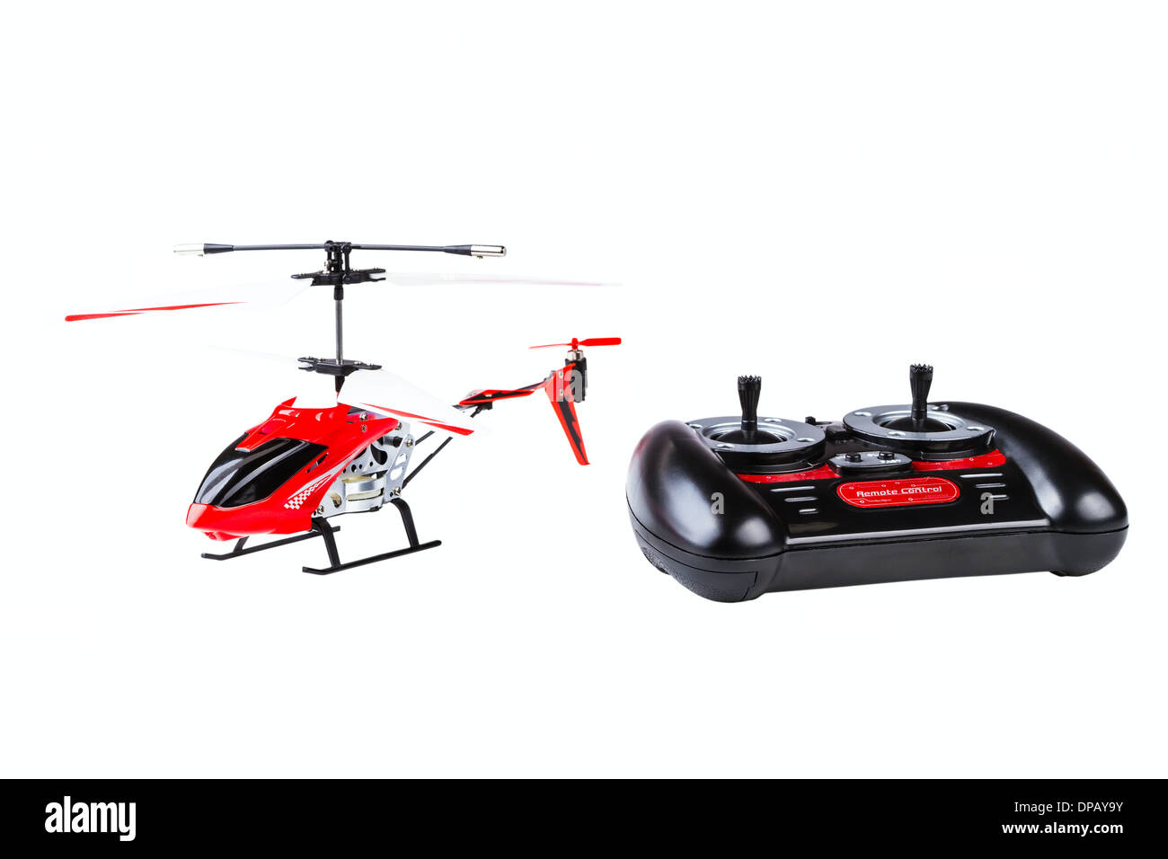 radiocontrolled model of the helicopter with the control panel