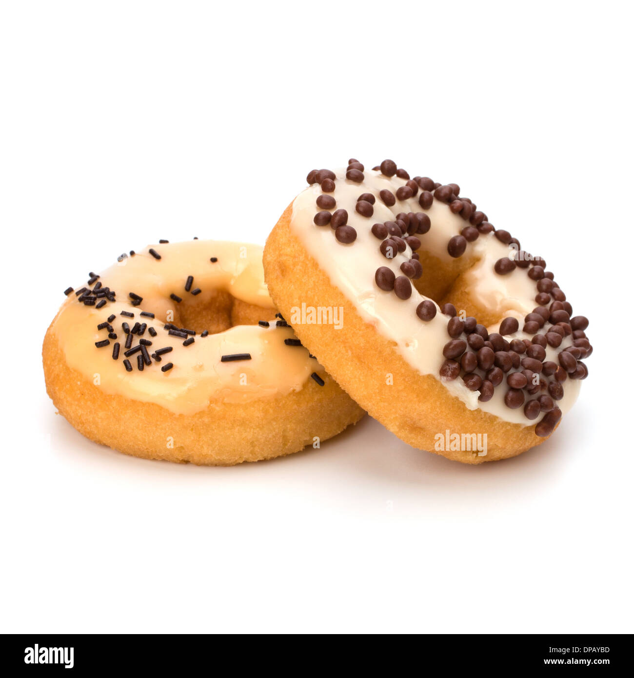 Delicious doughnuts isolated on white background Stock Photo - Alamy