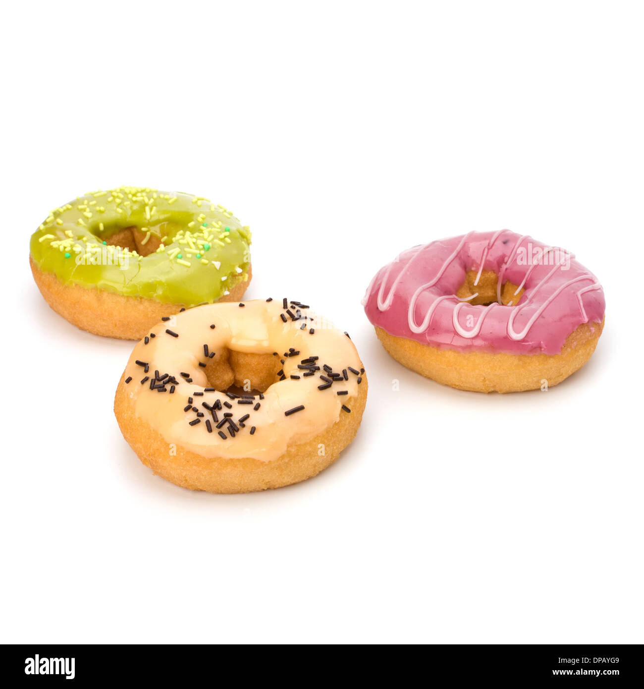 Delicious doughnuts isolated on white background Stock Photo - Alamy