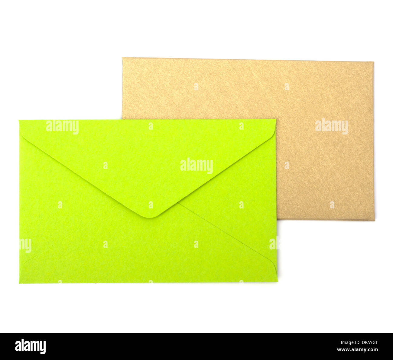 envelopes isolated on white background close up Stock Photo