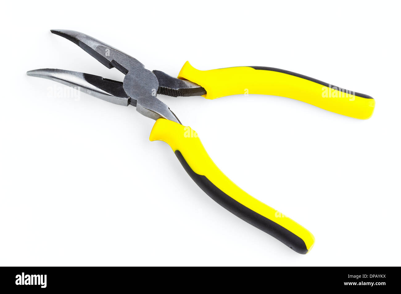 bent long nose pliers isolated on white background Stock Photo Alamy