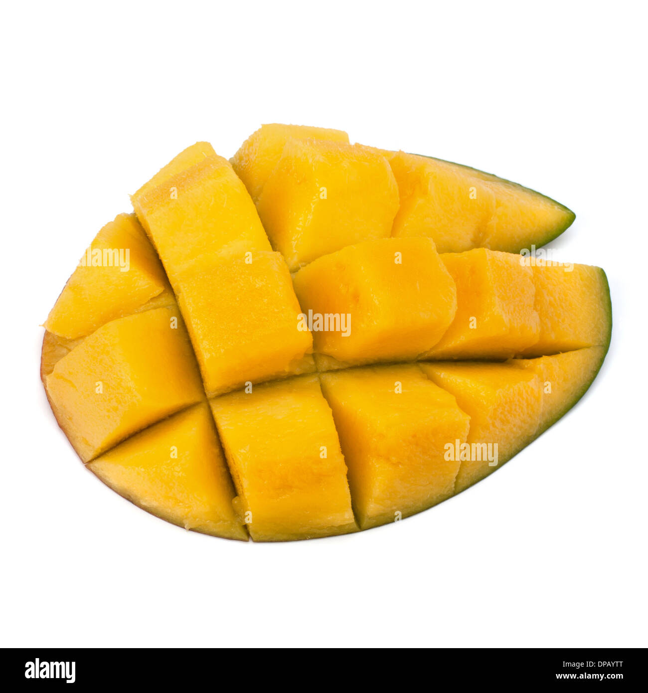 Mango sliced part isolated on white background Stock Photo