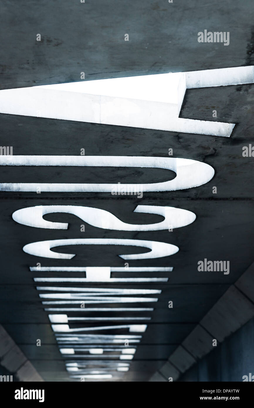 Tunnel With Letters Spelling Auschwitz In Ceiling Krakow