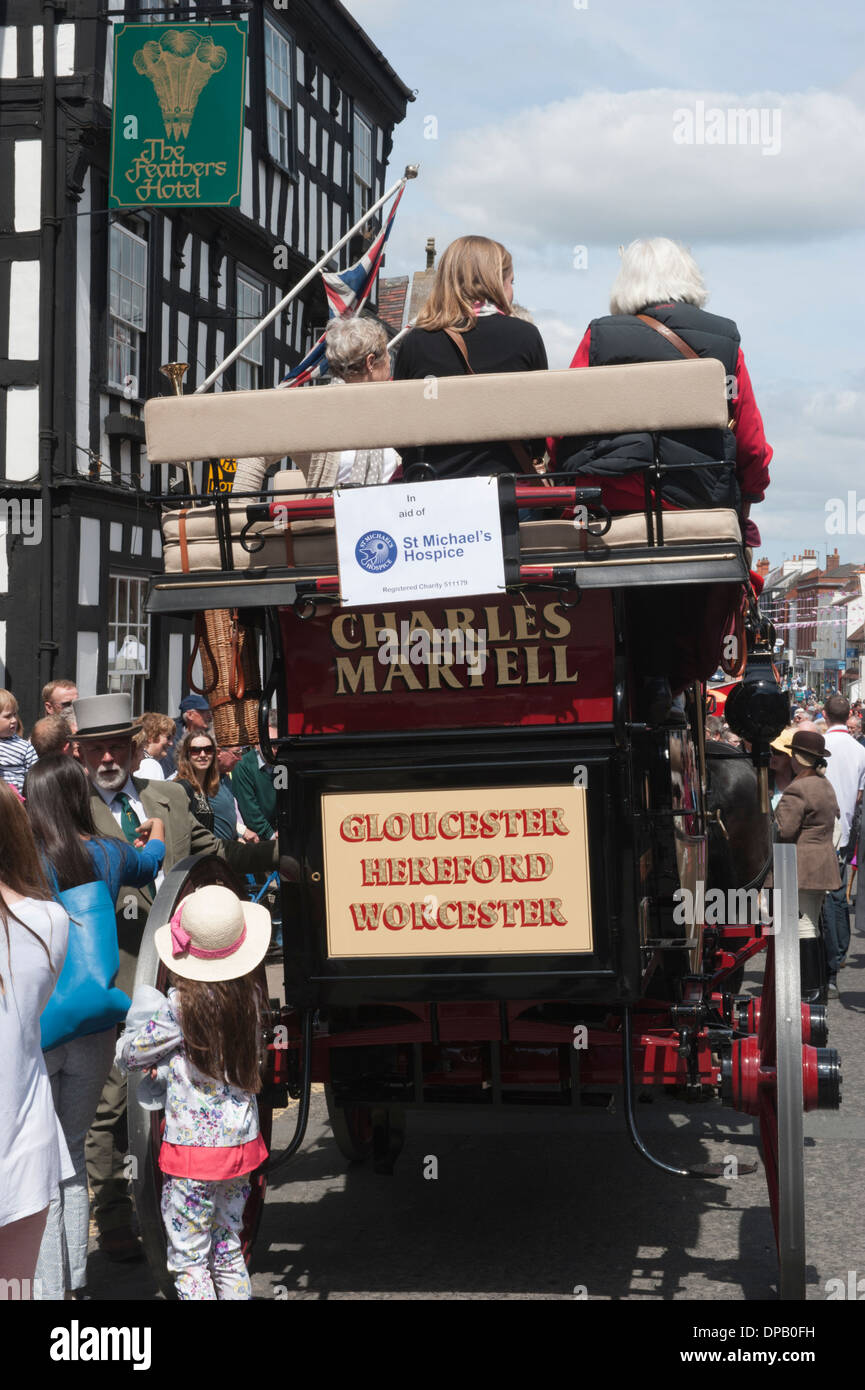 Charles Martel coach and horses in Ledbury Stock Photo