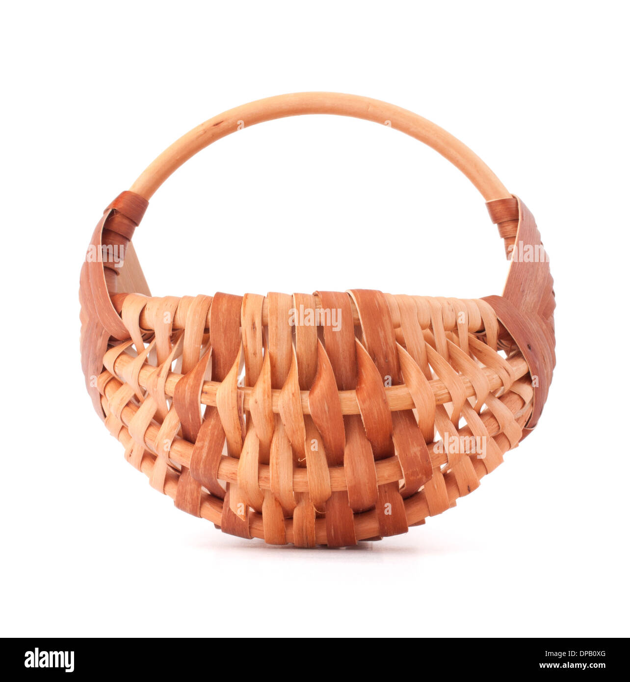 Empty wicker basket isolated on white background Stock Photo - Alamy