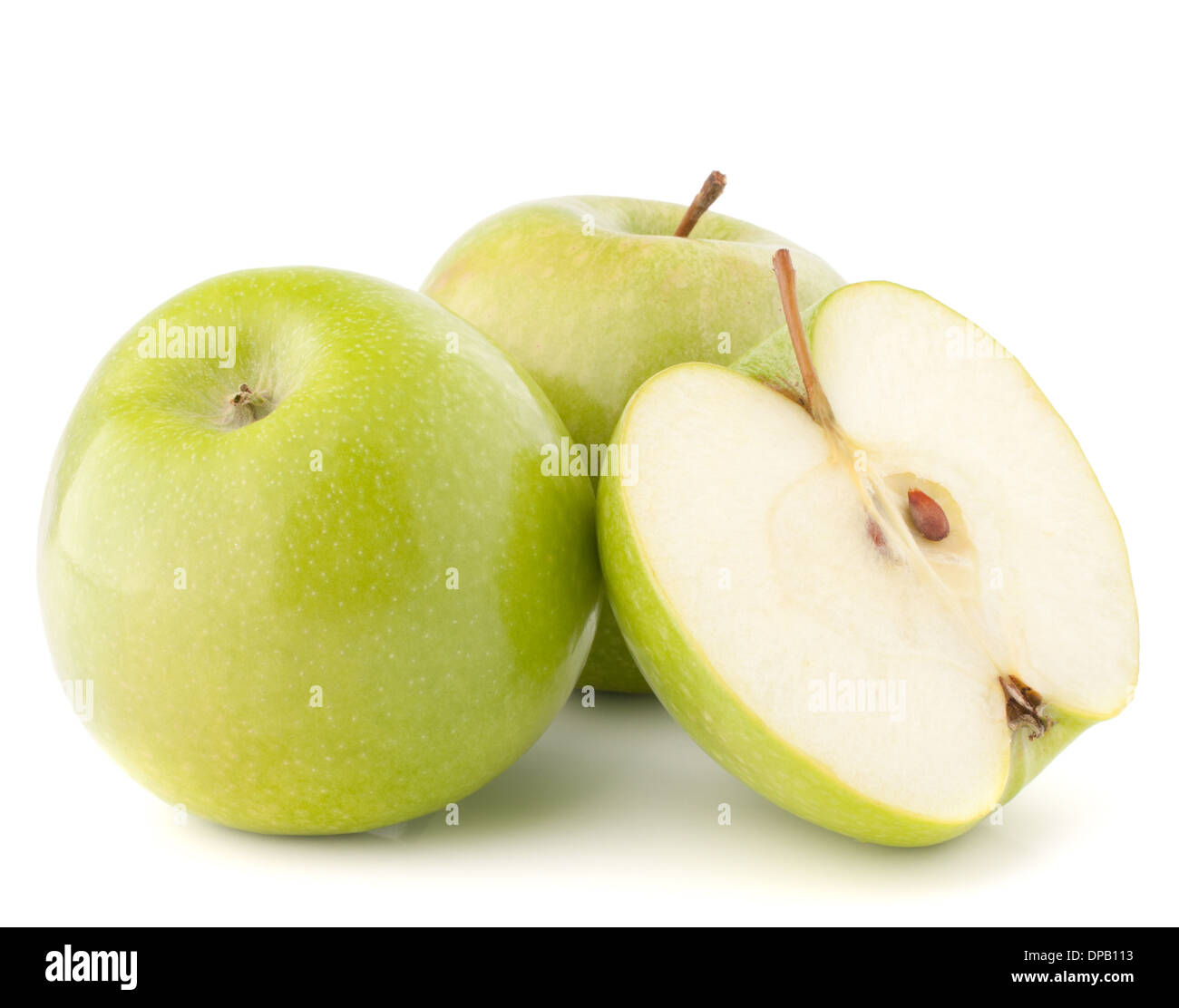green apple isolated on white background cutout Stock Photo - Alamy