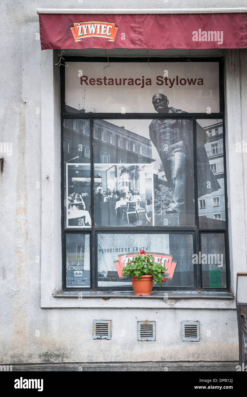 Famous restaurant on Central Square in Nowa Huta, a Socialist planned community designed by Stalin, Krakow, Poland, Europe Stock Photo
