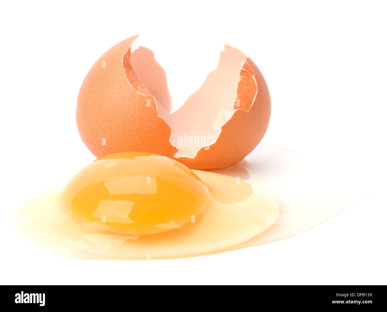 broken egg isolated on white background Stock Photo - Alamy
