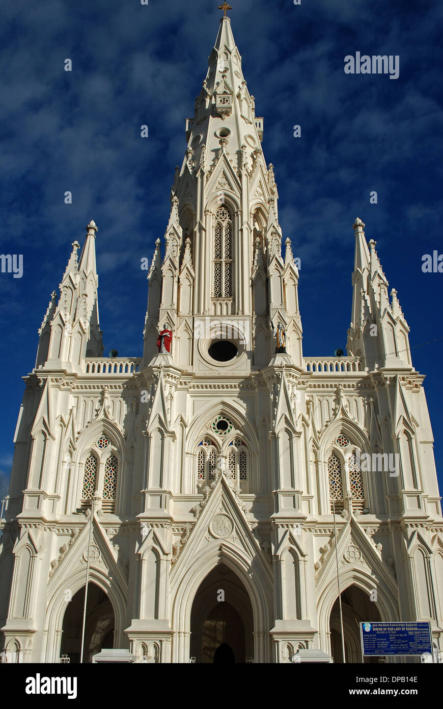 a beautiful white church at kanyakumari,india Stock Photo